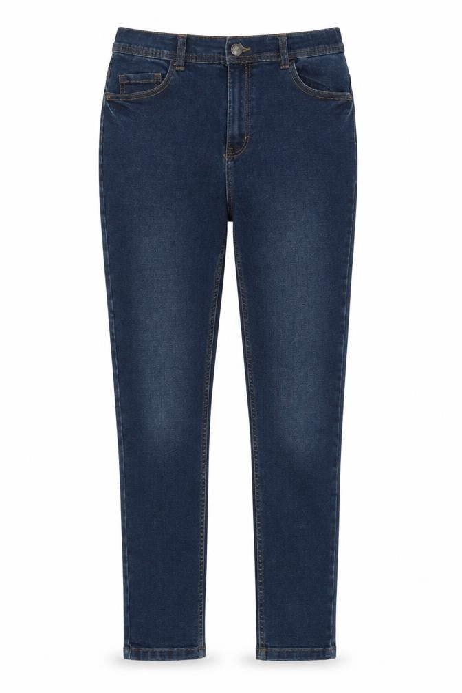 Denim & Co. Girls Blue Cotton Skinny Jeans Size 13-14 Years Regular Zip