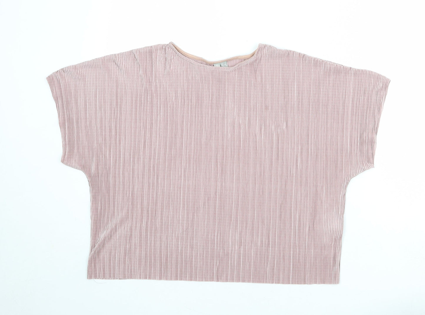 ASOS Womens Pink Geometric Polyester Basic Blouse Size 8 Round Neck
