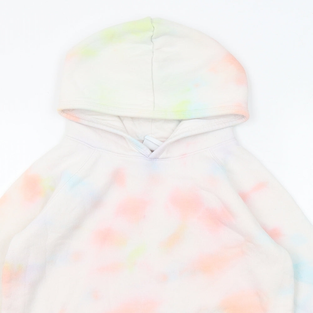 Amazon Girls Multicoloured Geometric Cotton Pullover Hoodie Size 9 Years Pullover