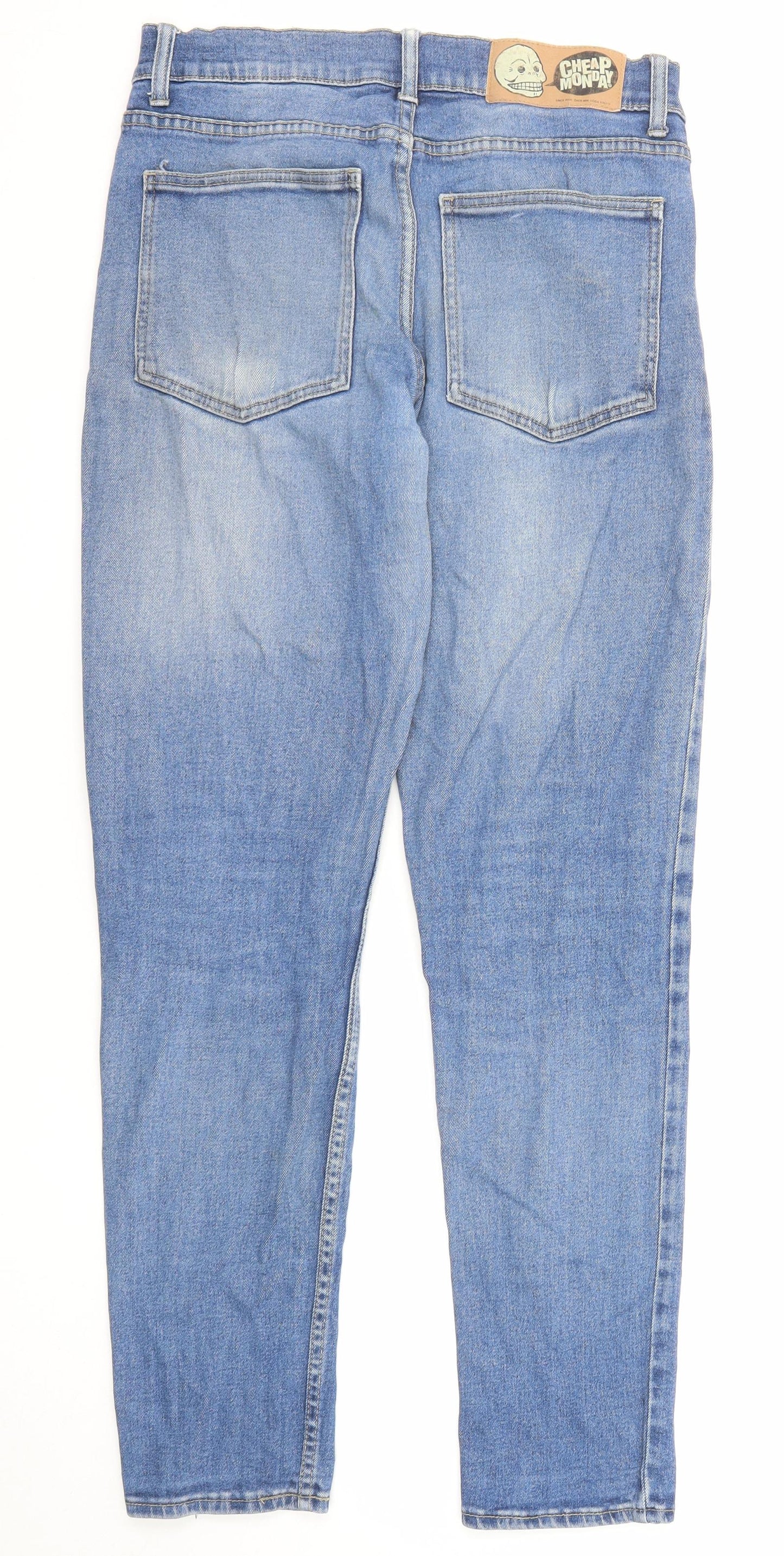 Cheap Monday Mens Blue Cotton Skinny Jeans Size 30 in L32 in Regular Zip