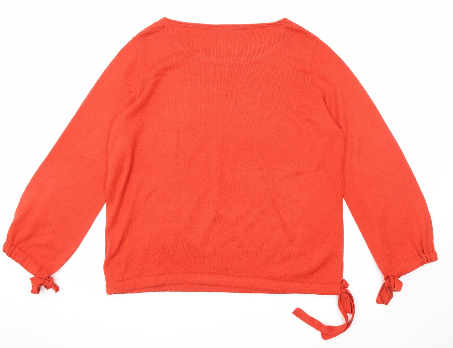 Ambria Womens Red Round Neck Acrylic Pullover Jumper Size 16