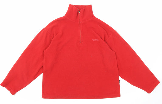 Fusalp Womens Red Polyester Pullover Sweatshirt Size 14 Zip - Go getter