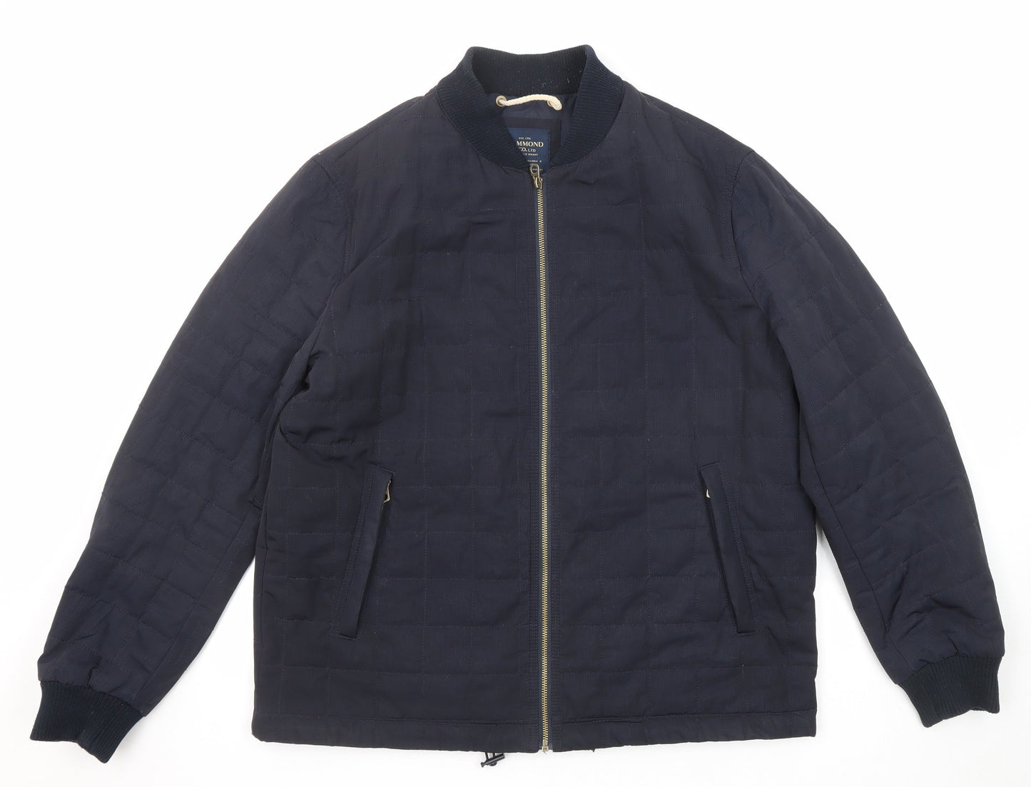 Hammond & Co Mens Blue Quilted Jacket Size L Zip