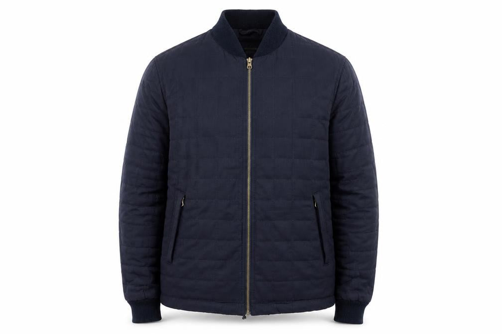 Hammond & Co Mens Blue Quilted Jacket Size L Zip