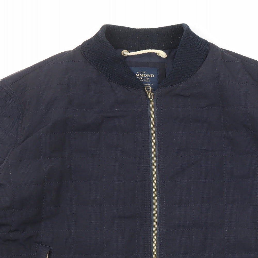 Hammond & Co Mens Blue Quilted Jacket Size L Zip