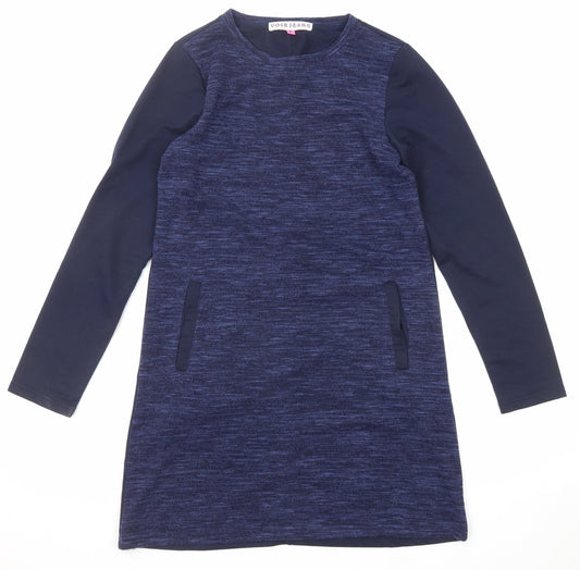 Voir Jeans Womens Blue Cotton Jumper Dress Size S Round Neck Pullover