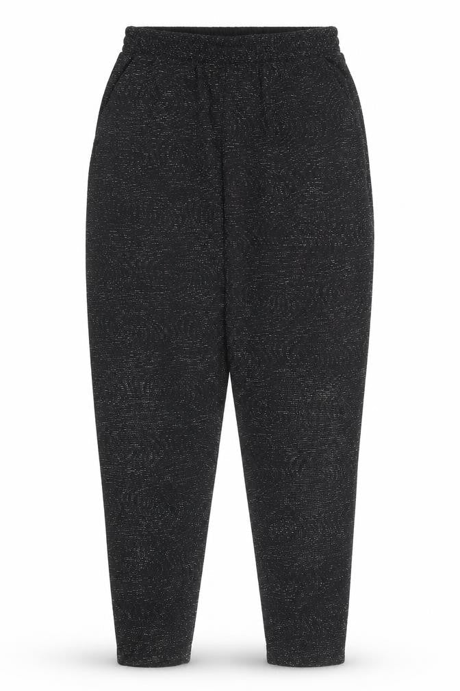 H&M Womens Black Geometric Polyester Carrot Trousers Size S Regular