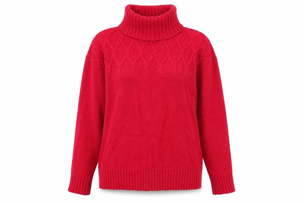 Liz Claiborne Womens Pink Roll Neck Cotton Pullover Jumper Size M