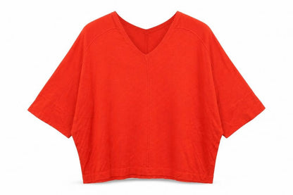 Next Womens Orange V-Neck Acrylic Pullover Jumper Size M