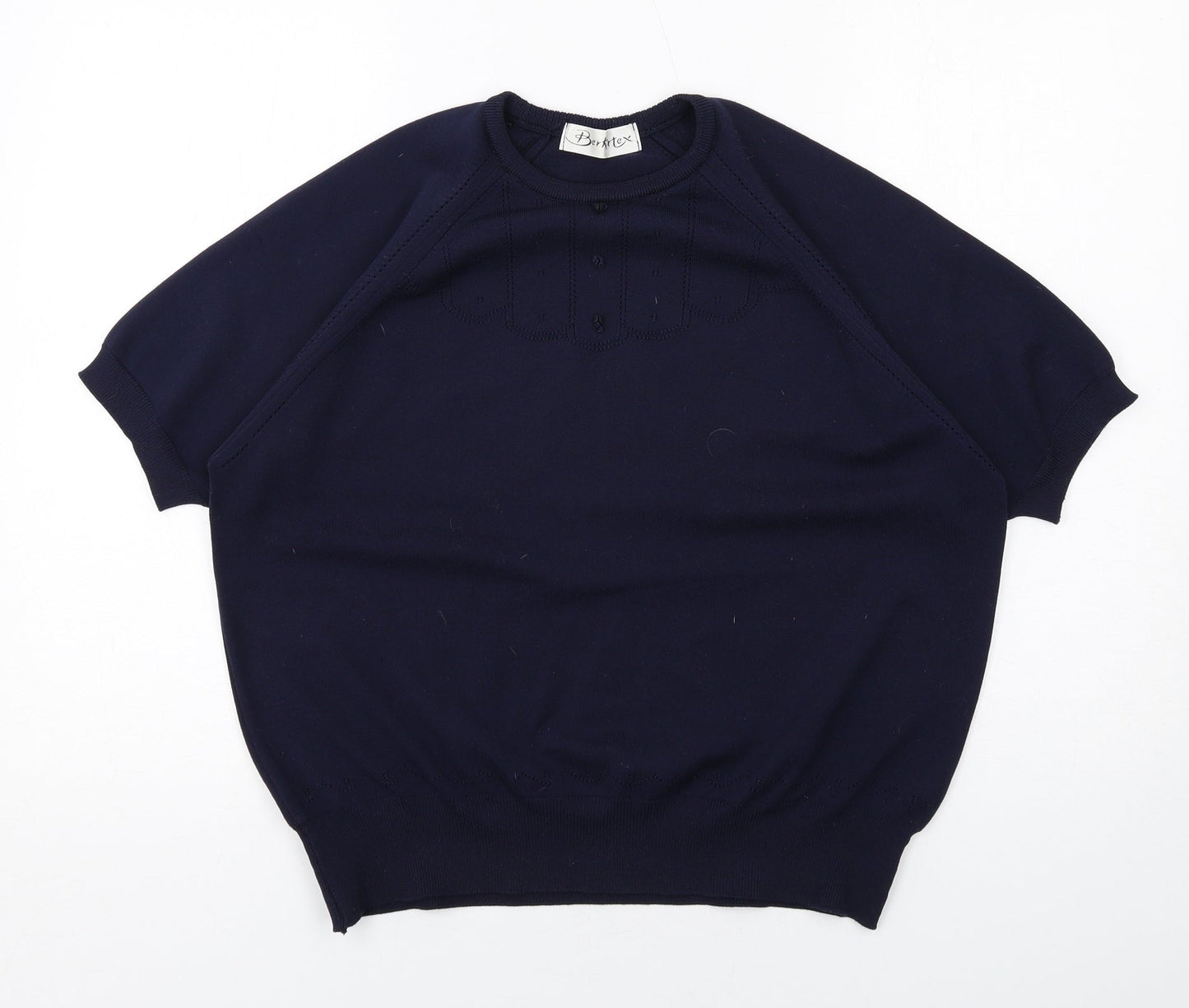 Berkertex Womens Blue Round Neck Polyester Pullover Jumper Size 18