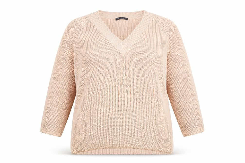 Marks & Spencer Womens Orange V-Neck Acrylic Pullover Jumper Size 20