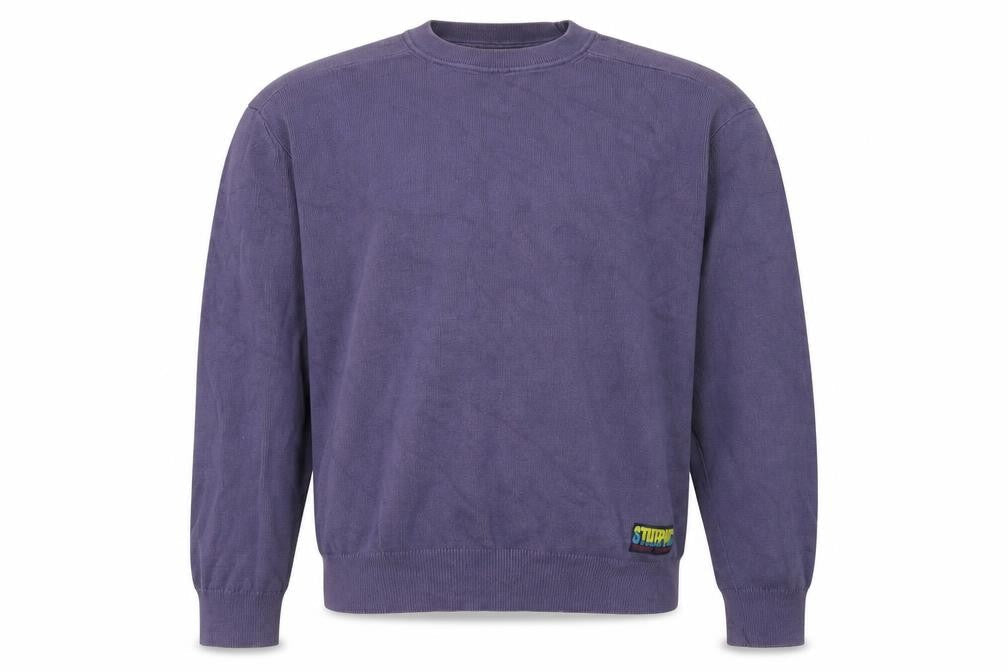 Zara Mens Blue Round Neck Cotton Pullover Jumper Size M Long Sleeve