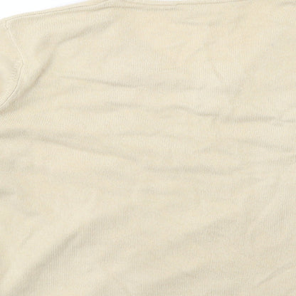 BHS Womens Beige V-Neck Acrylic Pullover Jumper Size 16