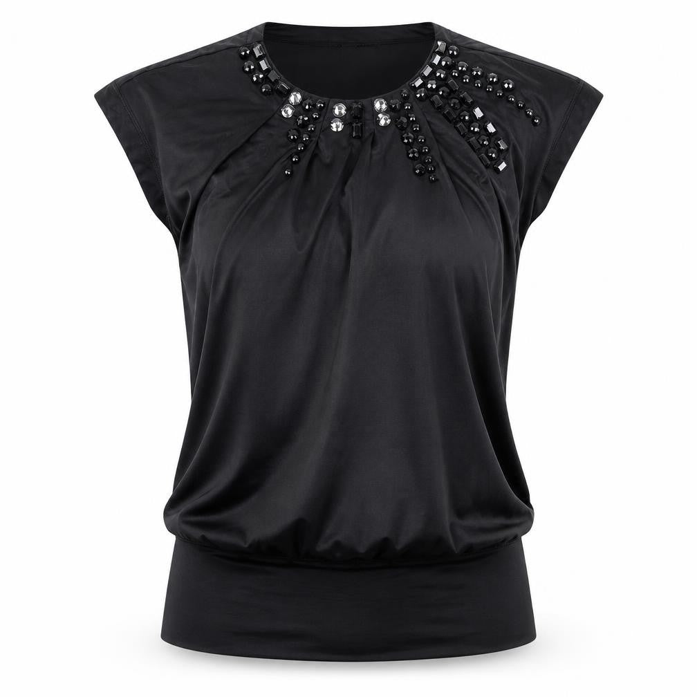 VERO MODA Womens Black Polyester Mini Size XS Round Neck Pullover