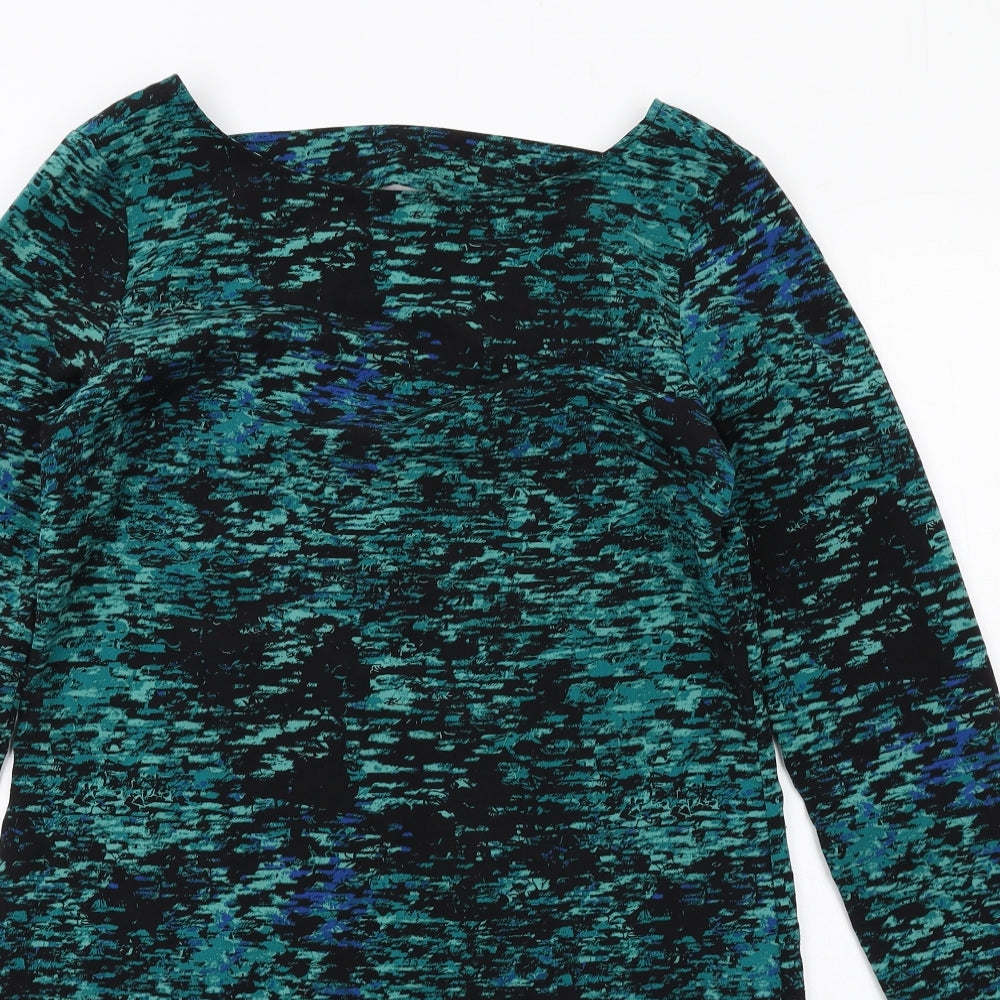 Gap Womens Green Geometric Polyester Mini Size XS Round Neck Pullover