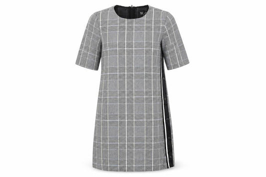 Zara Womens Grey Plaid Polyester Shift Size M Round Neck Zip