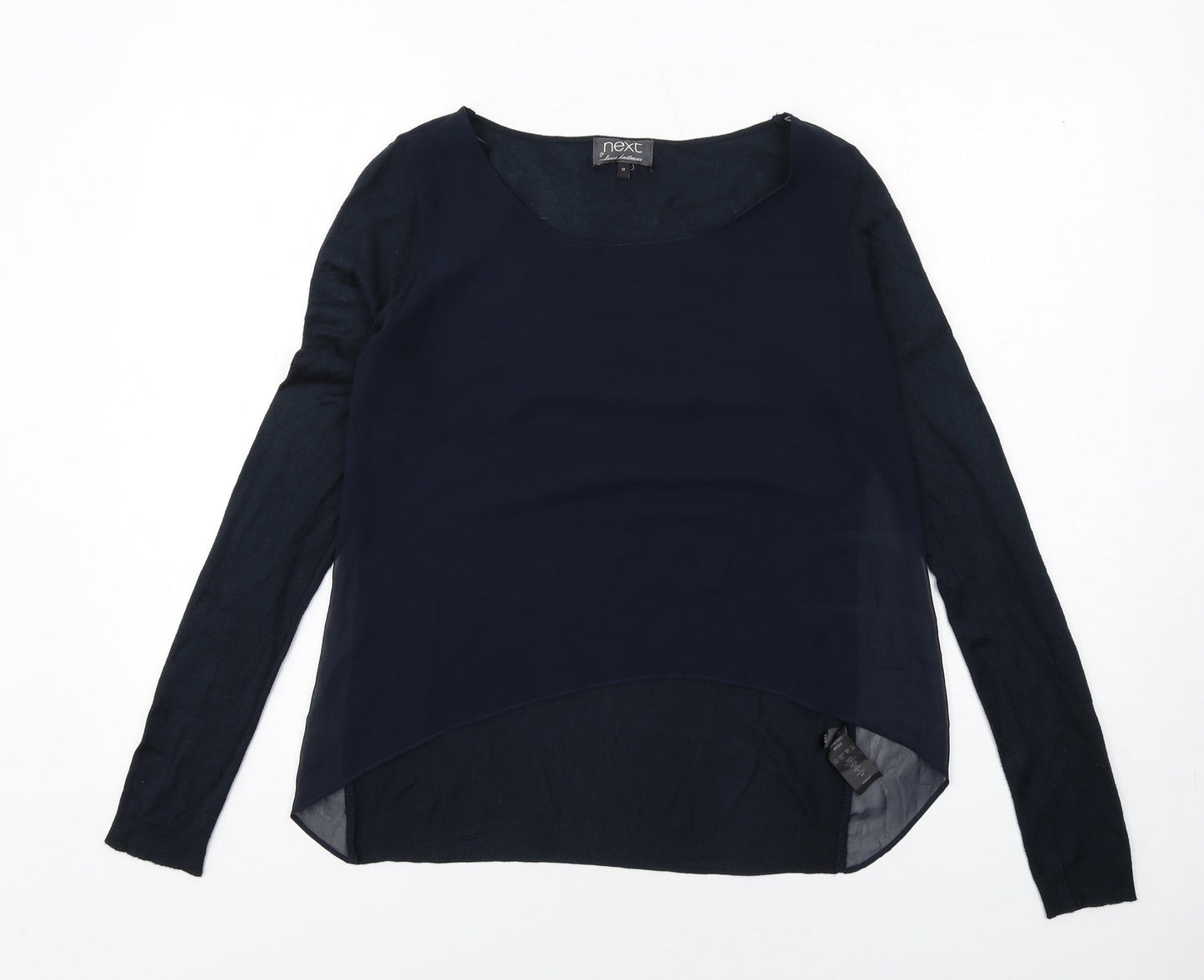 NEXT Womens Blue Round Neck Polyester Pullover Jumper Size 10