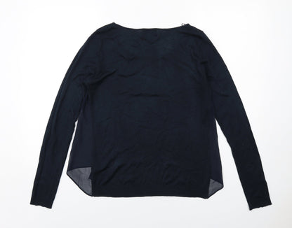 Next Womens Blue Round Neck Polyester Pullover Jumper Size 10