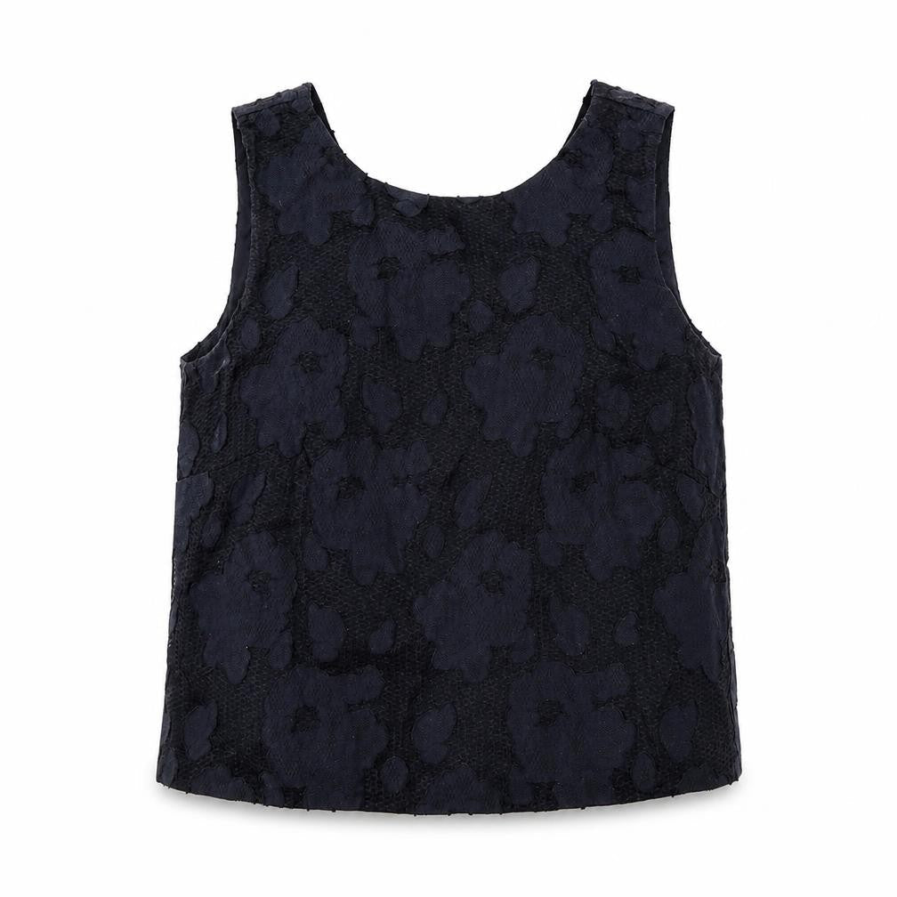 Marks & Spencer Womens Blue Geometric Cotton Basic Tank Size 12 Round Neck