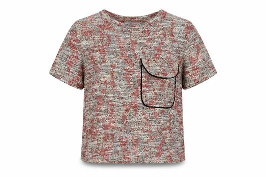 Zara Womens Multicoloured Geometric Polyester Basic T-Shirt Size S Round Neck