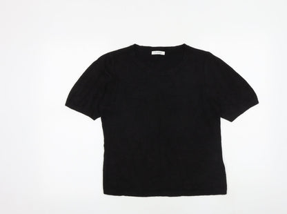 Classics Womens Black Round Neck Acrylic Pullover Jumper Size 12