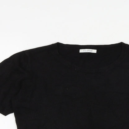 Classics Womens Black Round Neck Acrylic Pullover Jumper Size 12