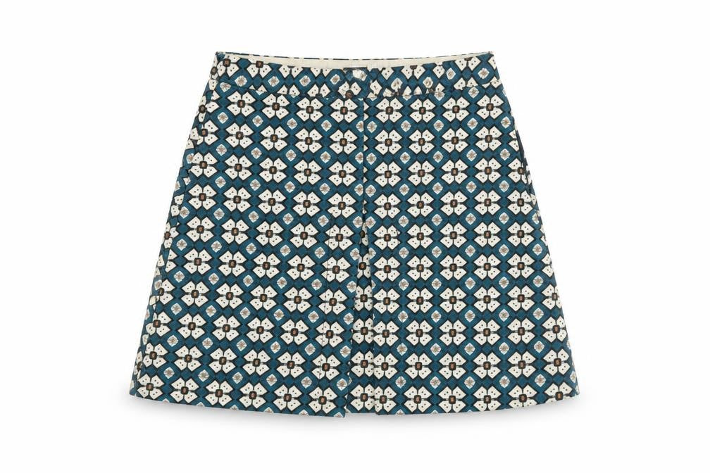 Zara Womens Multicoloured Floral Polyester A-Line Skirt Size S Zip