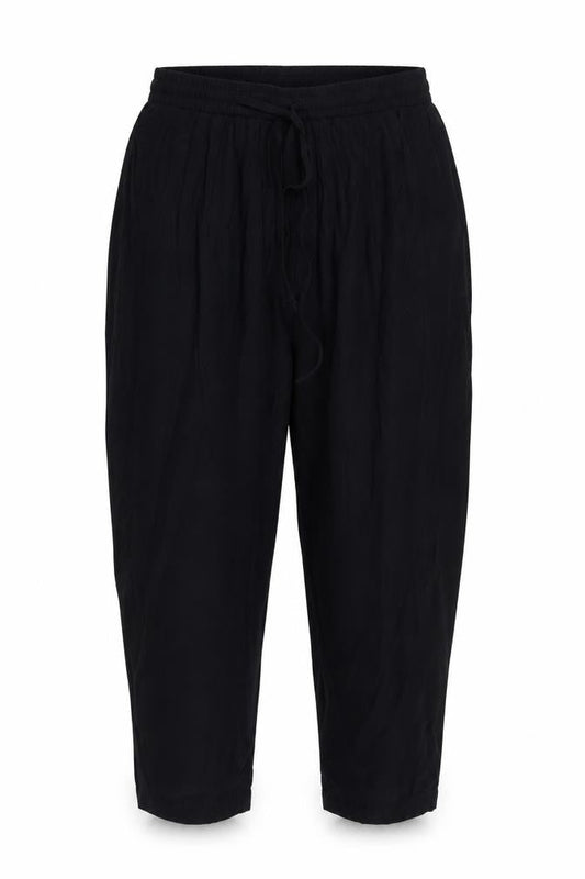 PRETTYLITTLETHING Womens Black Viscose Trousers Size 8 Regular Tie