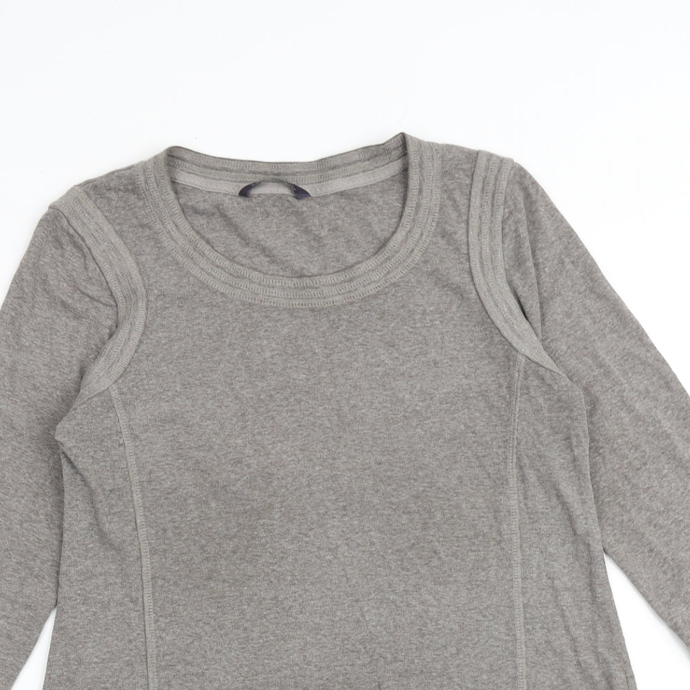Marks and Spencer Womens Grey Polyester Basic Blouse Size 12 Round Neck