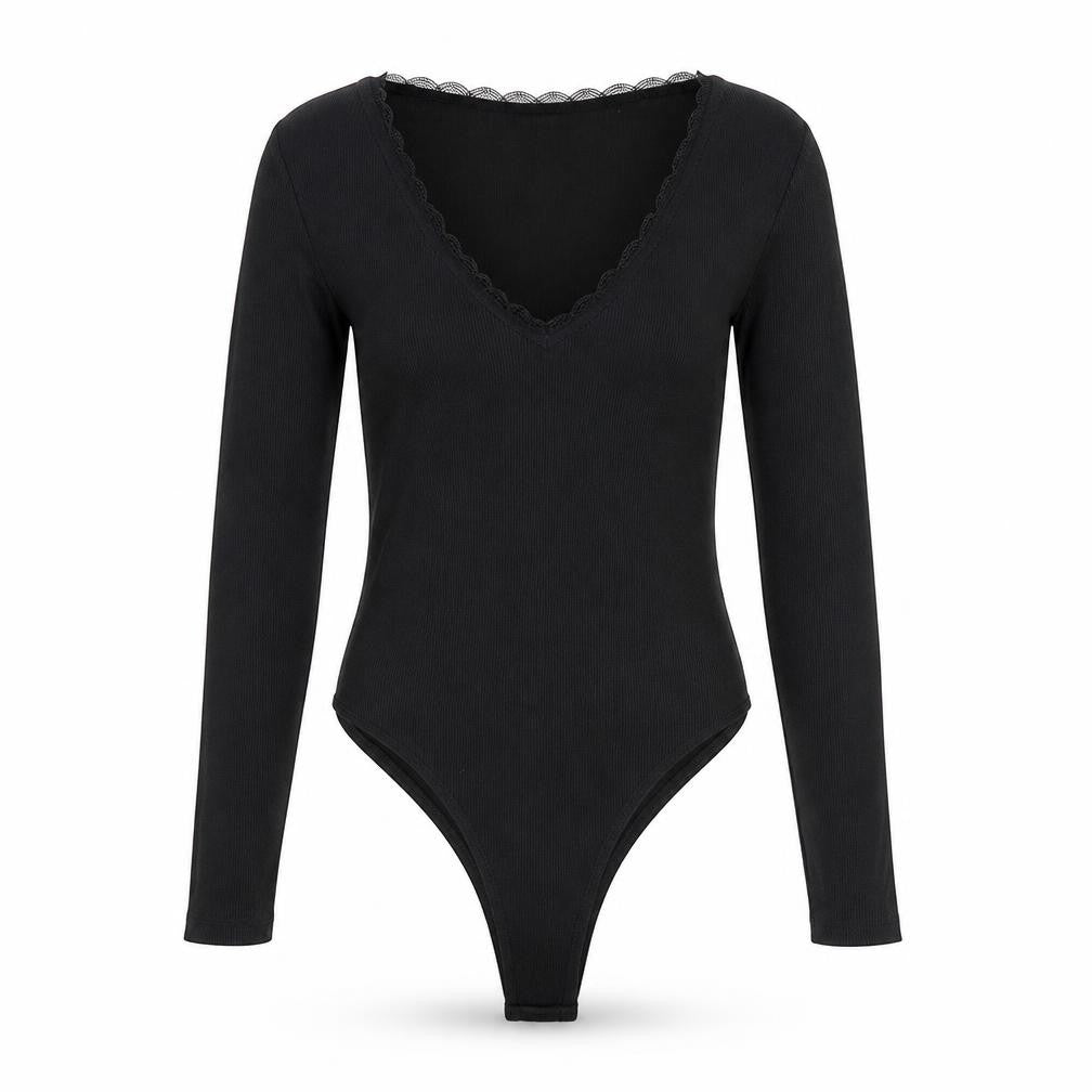 CDI Womens Black Polyester Bodysuit One-Piece Size 12 Snap