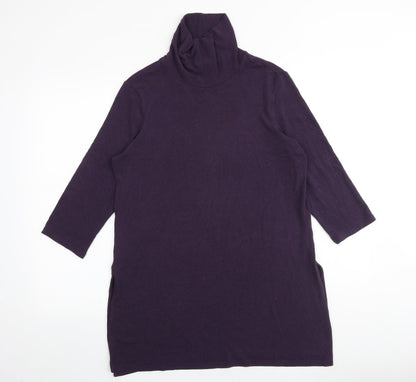 Marks & Spencer Womens Purple Roll Neck Polyester Pullover Jumper Size 14 Pullover