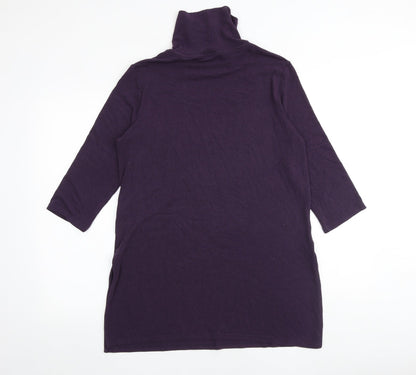 Marks & Spencer Womens Purple Roll Neck Polyester Pullover Jumper Size 14 Pullover