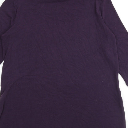 Marks & Spencer Womens Purple Roll Neck Polyester Pullover Jumper Size 14 Pullover