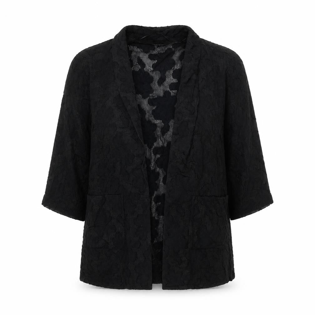 Topshop Womens Black Viscose Kimono Blouse Size 8 V-Neck