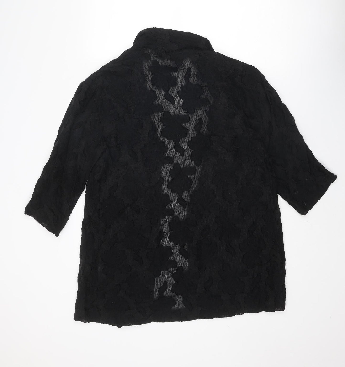Topshop Womens Black Viscose Kimono Blouse Size 8 V-Neck