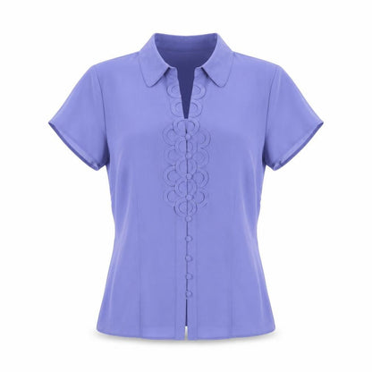 Bonmarché Womens Purple Polyester Basic Button-Up Size 14 Collared