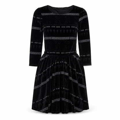 Topshop Womens Black Geometric Polyester Fit & Flare Size 6 Round Neck Pullover
