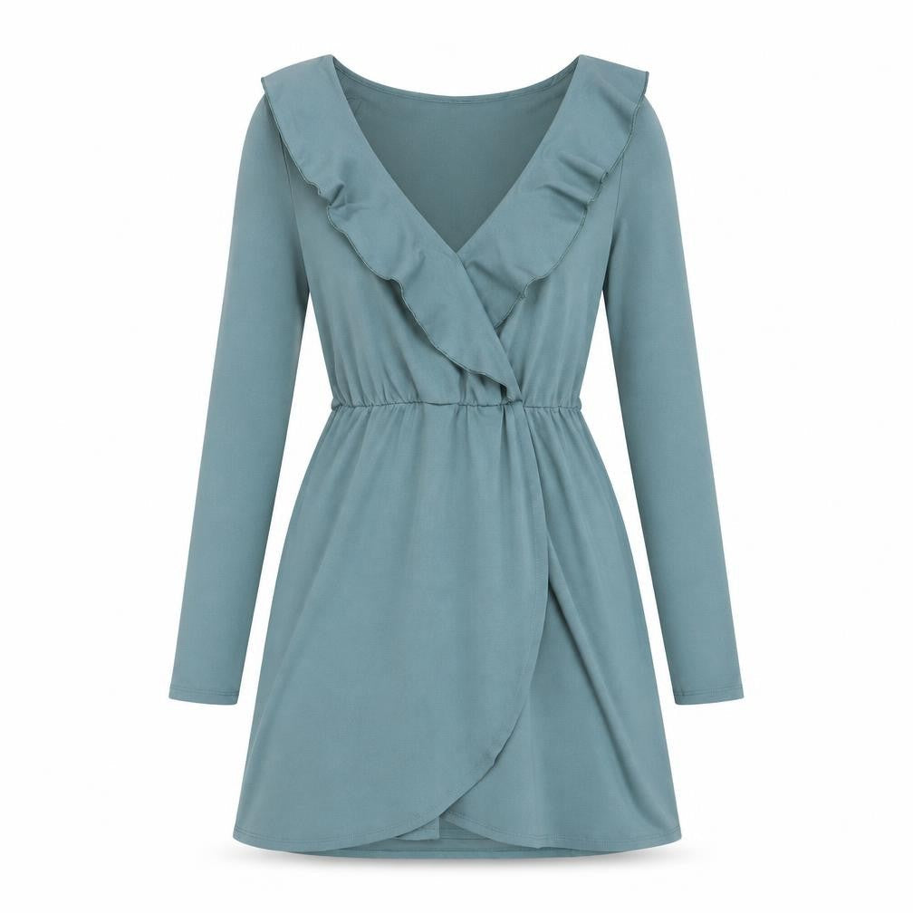 Divided by H&M Womens Blue Polyester Fit & Flare Size 6 V-Neck Pullover