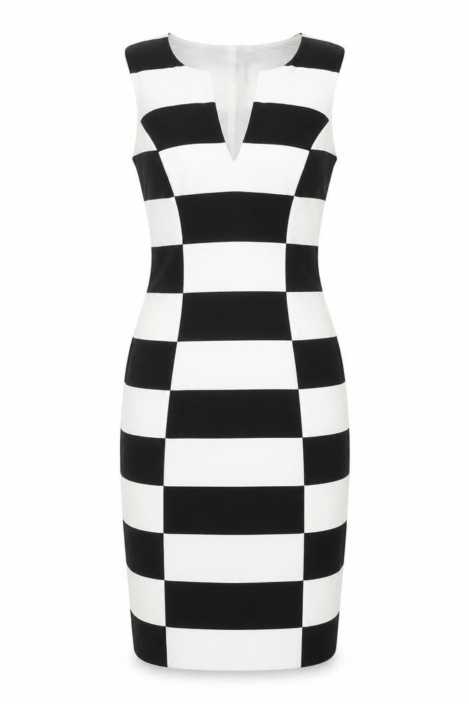 Coast Womens Black Colourblock Polyester Bodycon Size 6 V-Neck Zip
