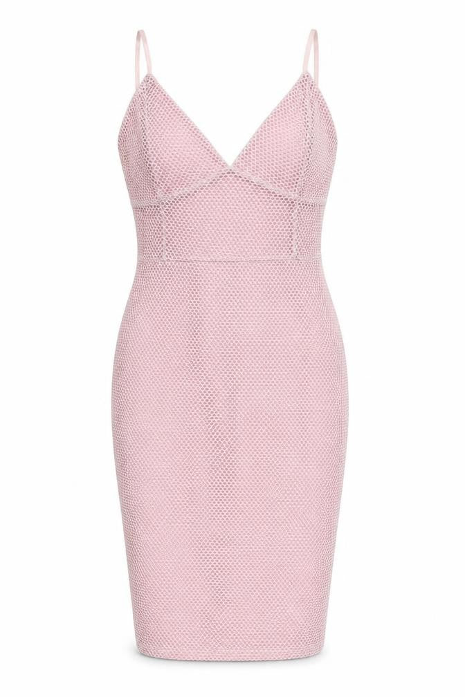 Girls On Film Womens Pink Polyester Bodycon Size 8 V-Neck Pullover