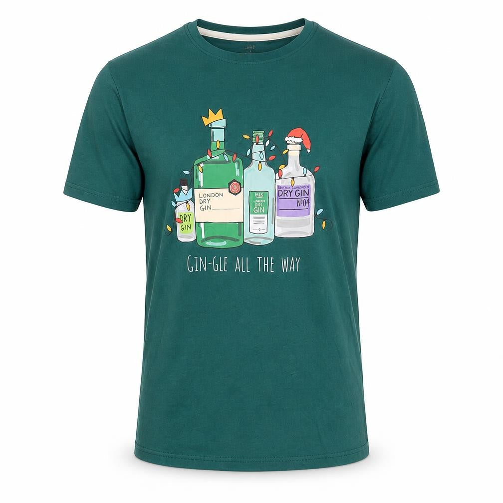 Marks & Spencer Mens Green Cotton T-Shirt Size S Round Neck - Gin-gle All The Way