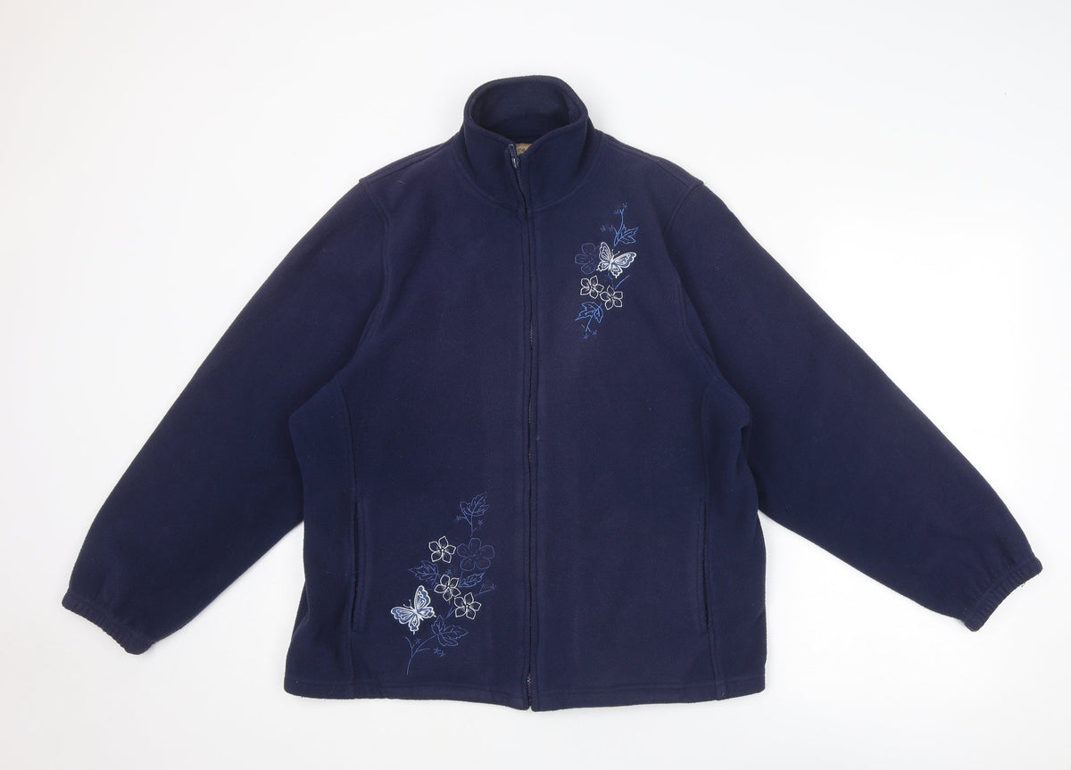 Pure & Natural Womens Blue Jacket Size M Zip