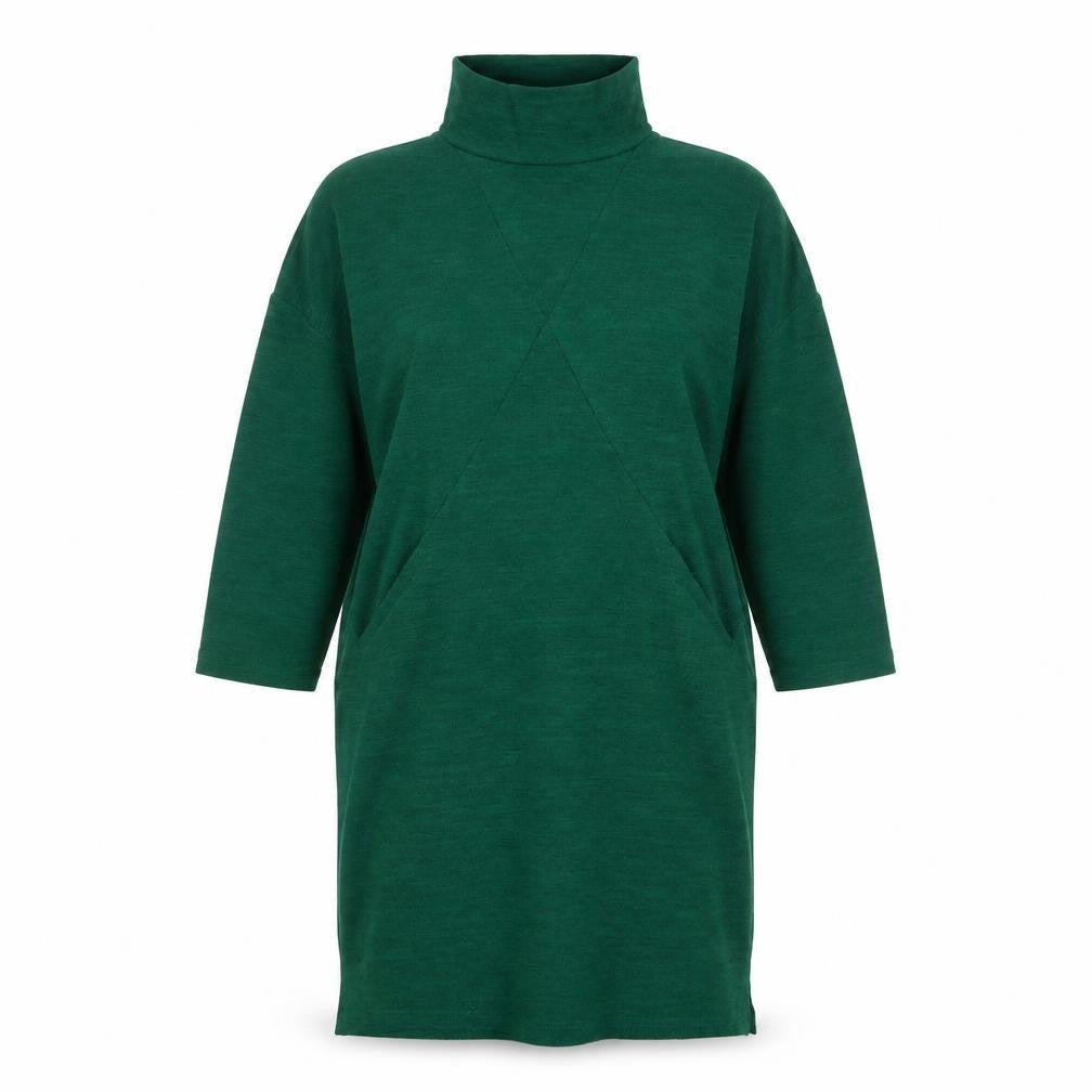 Joy Womens Green Polyester Jumper Dress Size 10 High Neck Pullover