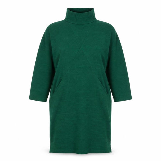 Joy Womens Green Polyester Jumper Dress Size 10 High Neck Pullover