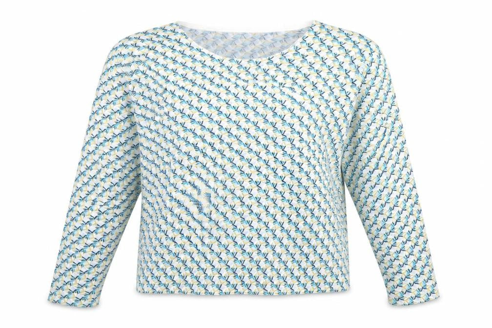 Monoprix Womens Multicoloured Round Neck Geometric 100% Cotton Pullover Jumper Size M
