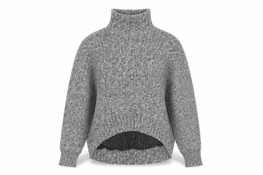 Topshop Womens Grey High Neck Polyester Pullover Jumper Size 10