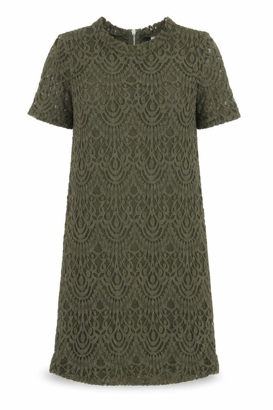 Divided by H&M Womens Green Geometric Cotton A-Line Size 10 Round Neck Zip