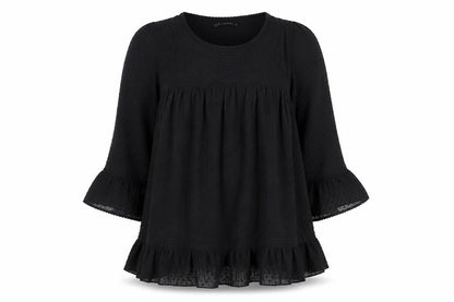 Next Womens Black Polka Dot Polyester A-Line Size 12 Scoop Neck Pullover