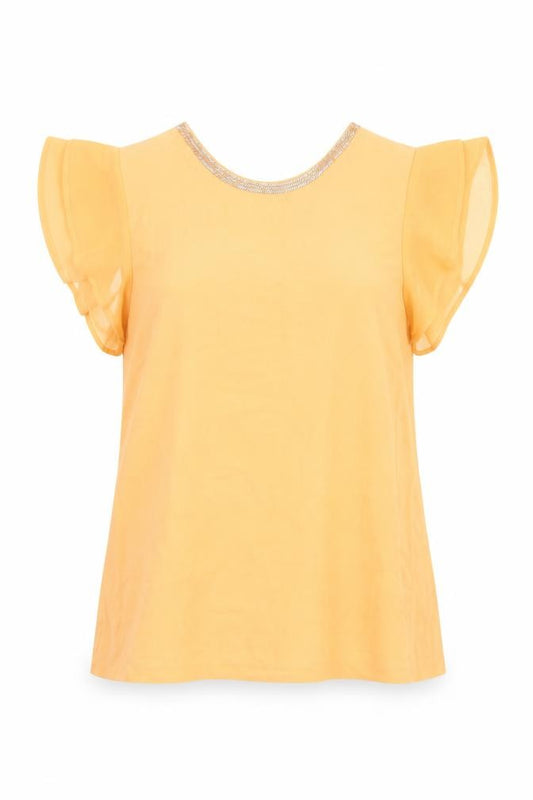 NEXT Womens Orange Polyester Basic Blouse Size 14 Round Neck