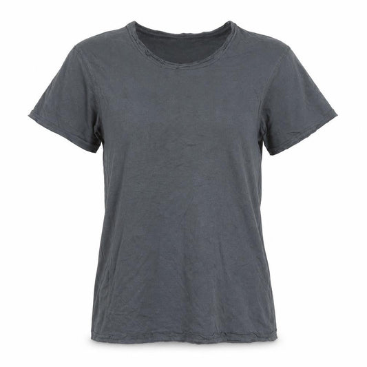 Fanshirt Womens Grey Cotton Basic T-Shirt Size M Round Neck